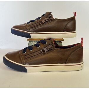 CAT & JACK Brown Luka Double Zipper Little Boys Dress Sneakers Shoes Sz‎ 12
